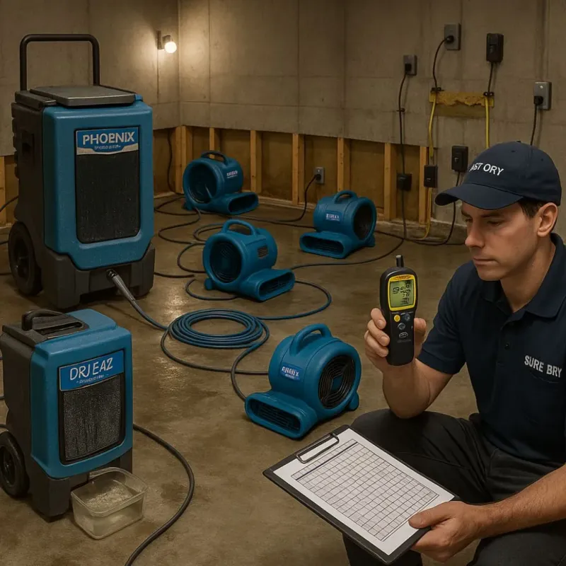 Structural Drying and Dehumidification process in Dixmont, ME